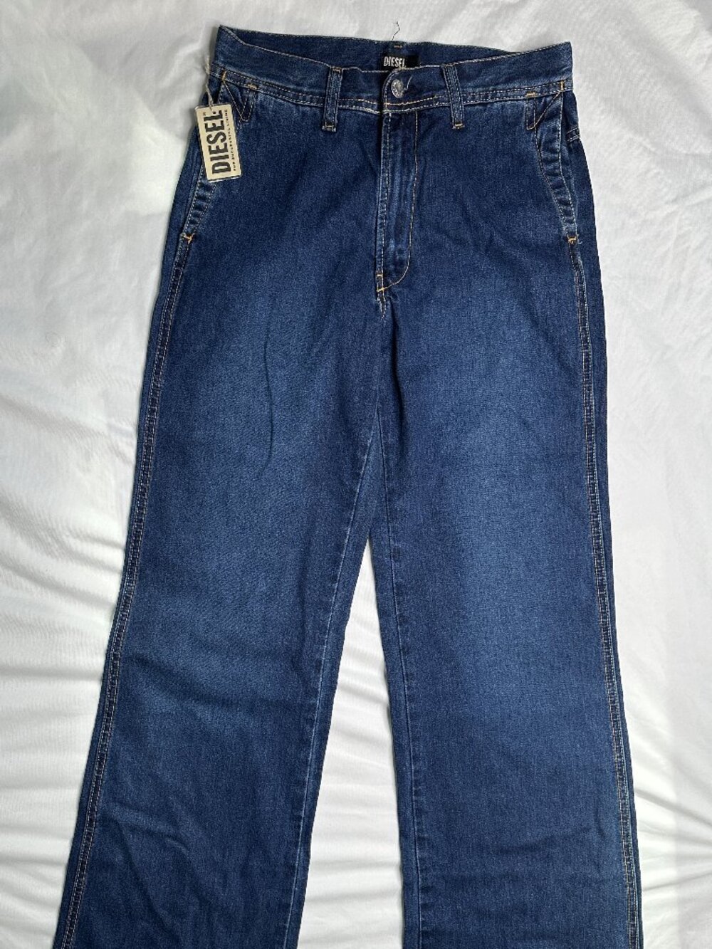 Diesel Jeans Womens Vicious Wide Leg Size 26x31 Denim Blue Made in Italy NWT